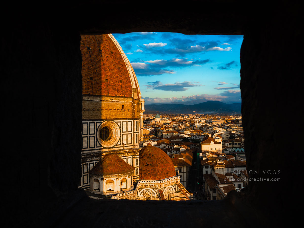 Blick aus Giottos Campanile auf die Kathedrale von Florenz