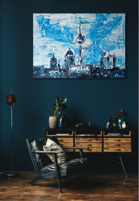 Fernsehturm in Berlin als Acrylbild im Wohnzimmer